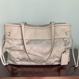 Coach Grey Fabric Leather with Trim Tote Bag